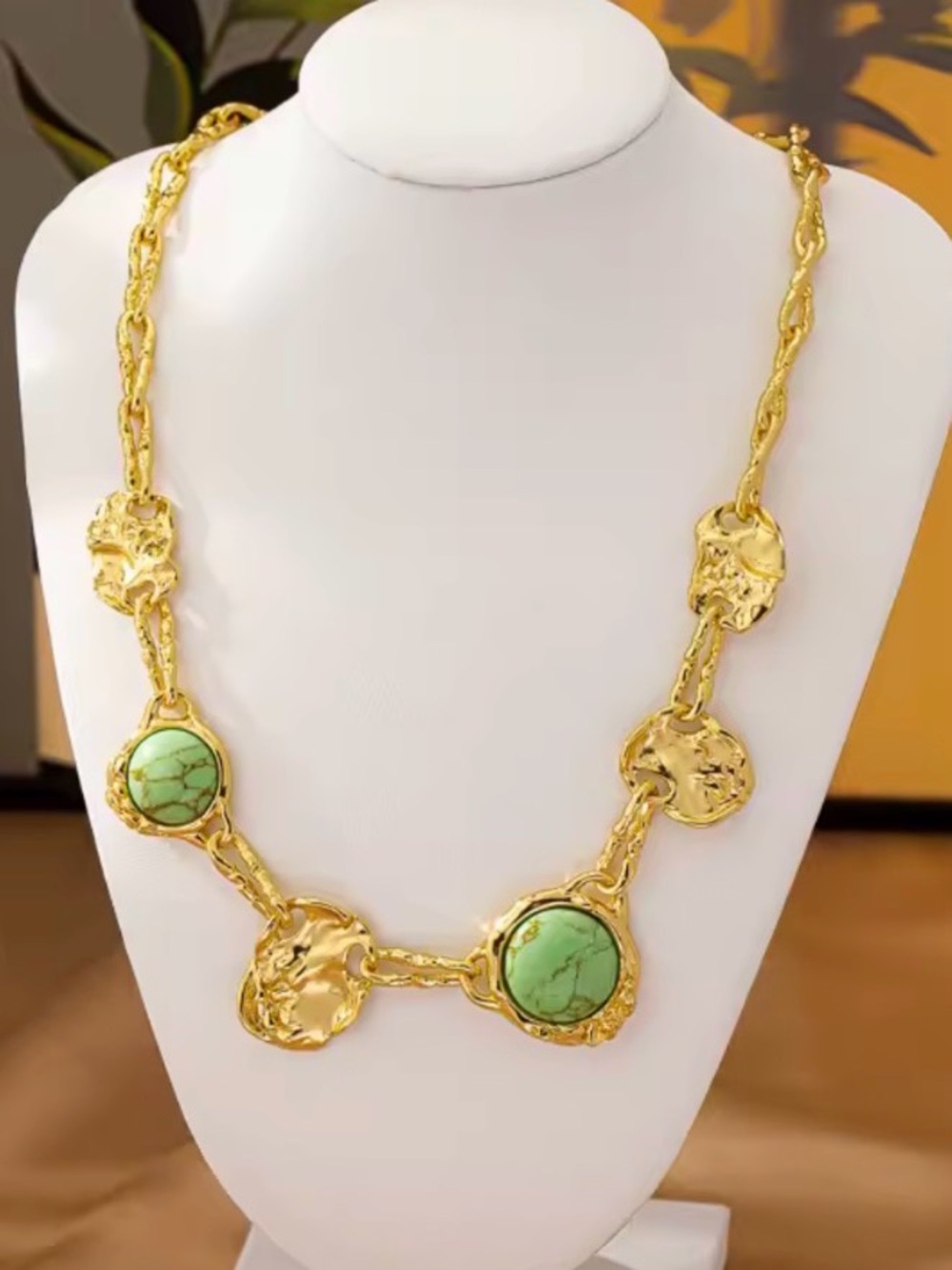 NEW Alexis Bittar Brut Mojave Coin Choker Necklace Green Gold SB18